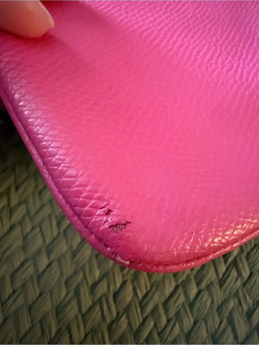 Coach Pink Pebbled Leather Wristlet Clutch